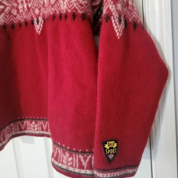 DALE OF NORWAY Sport Norges Rode Kors WOOL  Knit 1/4 Zip Ski Sweater Size XL Men - Picture 2 of 4